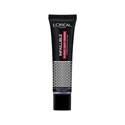 L'Oréal Paris makeup primer infaillible super grip primer, primer mattifying per trucco viso, transparent - 20 ml