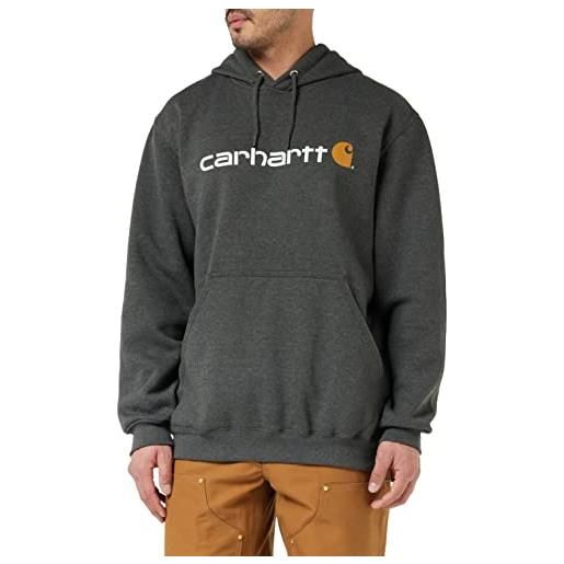 Carhartt felpa vestibilità ampia, media pesantezza, con grafica del logo, uomo, grigio (heather), s