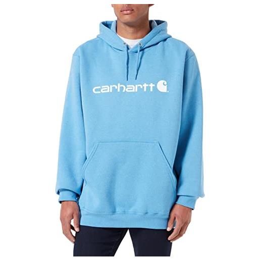 Carhartt felpa vestibilità ampia, media pesantezza, con grafica del logo, uomo, blu (skystone), s