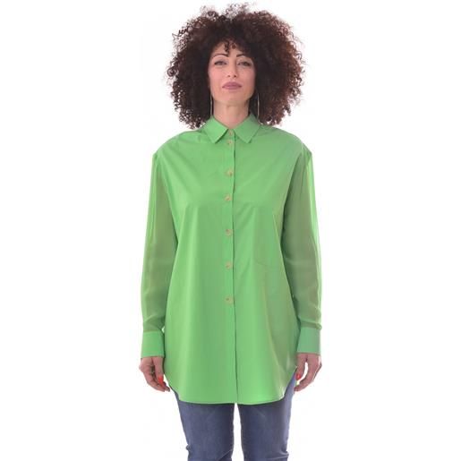ALYSI camicia verde mela in cotone