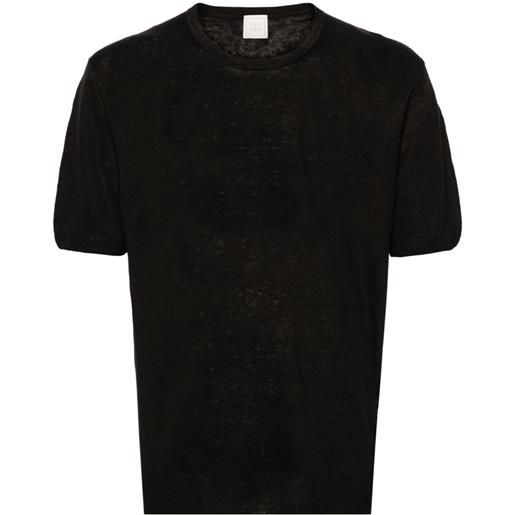 120% Lino t-shirt girocollo - nero