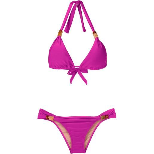 Adriana Degreas set bikini con decorazione - viola
