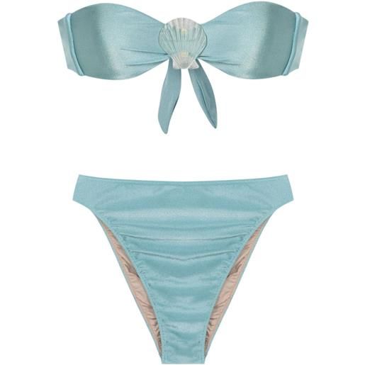 Adriana Degreas set bikini con applicazione - blu