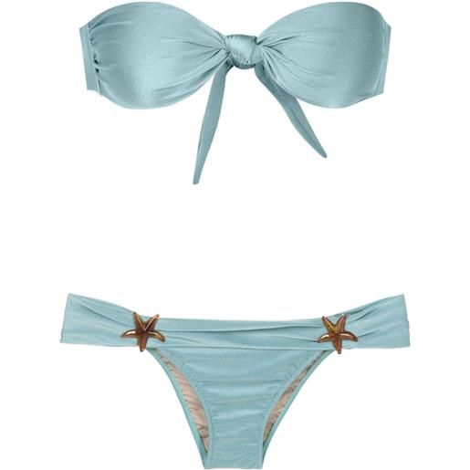 Adriana Degreas set bikini senza spalline - blu