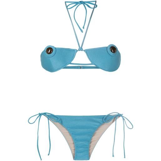 Adriana Degreas bikini con applicazioni - blu