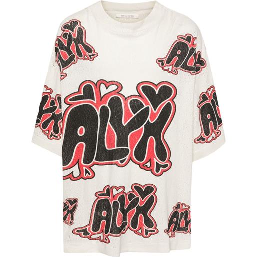 1017 ALYX 9SM t-shirt con stampa effetto vissuto - toni neutri