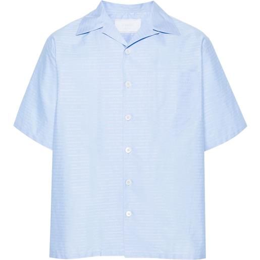Prada camicia con logo jacquard - blu