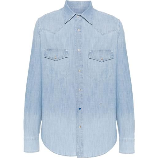 Jacob Cohën camicia denim con ricamo - blu