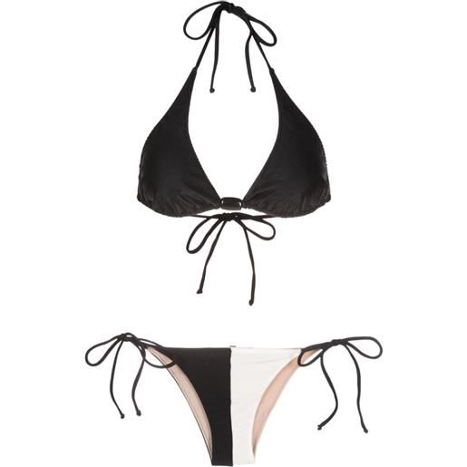 Adriana Degreas bikini a triangolo bicolore - nero