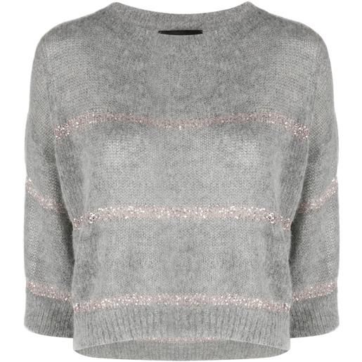Fabiana Filippi maglione con paillettes - grigio