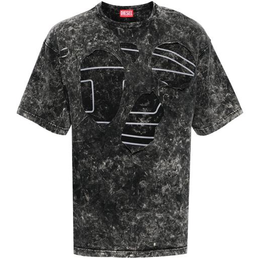 Diesel t-shirt t-boxt con cut-out - grigio