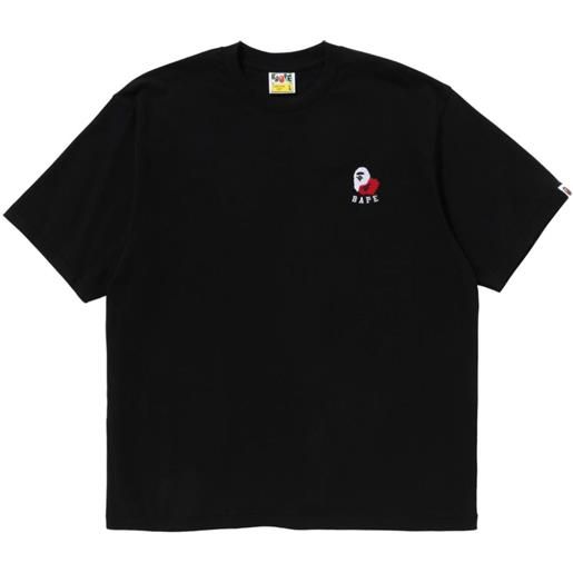 A BATHING APE® t-shirt con ricamo ape head - nero