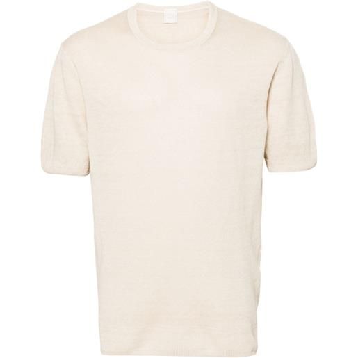 120% Lino t-shirt girocollo - toni neutri