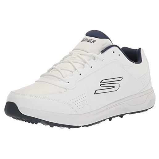 Skechers go prime relaxed fit spikeless-scarpe da golf, ginnastica uomo, bianco e blu marino, 45.5 eu