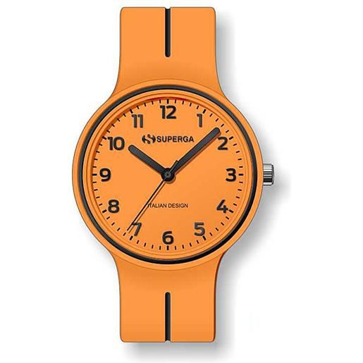 Superga orologio bambino quadrante analogico al quarzo cassa e cinturino in silicone colore arancione - stc057