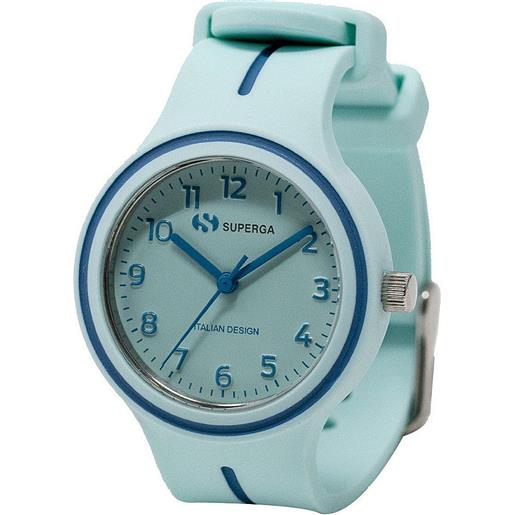 Superga orologio bambino quadrante analogico al quarzo cassa e cinturino in silicone colore azzurro - stc066