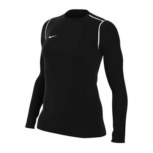 Nike w nk df park20 crew top r maglia a maniche lunghe, ossidiana/bianco/bianco, xl donna