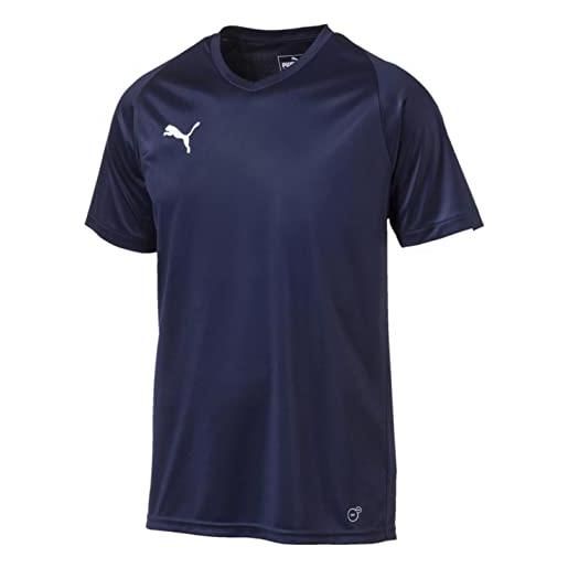 Puma liga jersey core, maglia calcio uomo, blu (peacoat white), xl