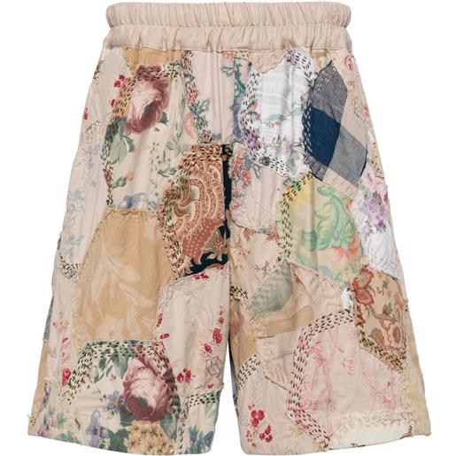 By Walid shorts sportivi con design patchwork - multicolore