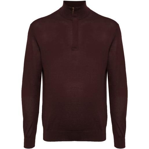 N.Peal maglione con zip regent - marrone