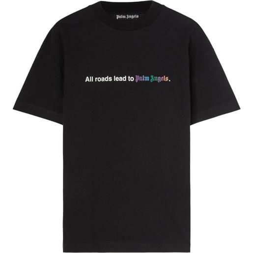 Palm Angels t-shirt girocollo con stampa - nero