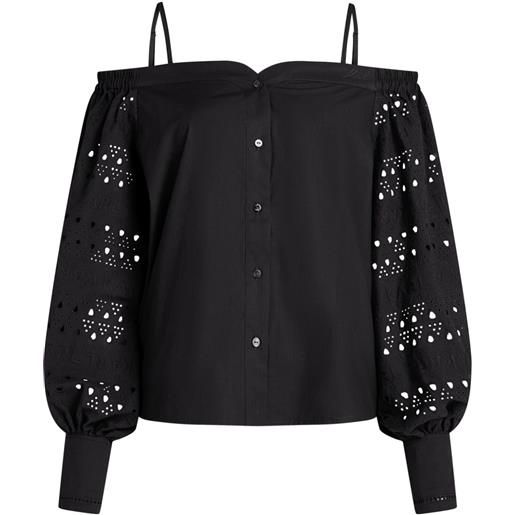 Karl Lagerfeld blusa con spalle scoperte - nero