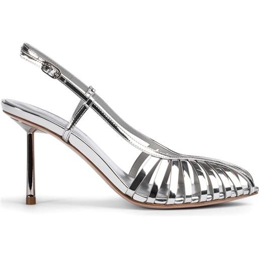 Le Silla sandali metallizzati cage 80mm - grigio