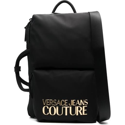 Versace Jeans Couture zaino con placca logo - nero