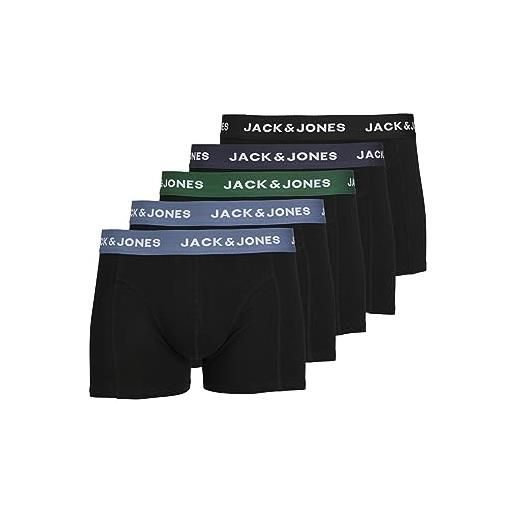 JACK & JONES boxer da uomo jack & jones solid trunk (confezione da 5)