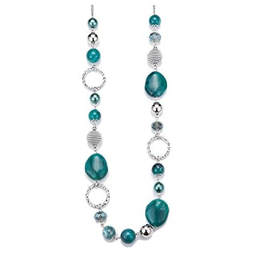 BULINLIN collana lunga da donna con perle in stile boho, in argento, per anniversario di matrimonio, gioiello alla moda, resina vetro perla