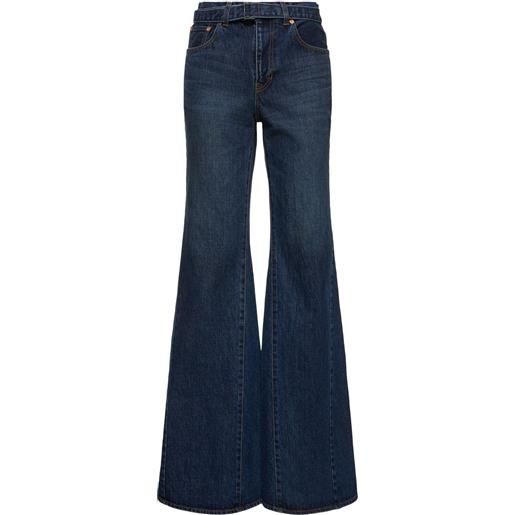 SACAI high rise wide leg jeans w/belt