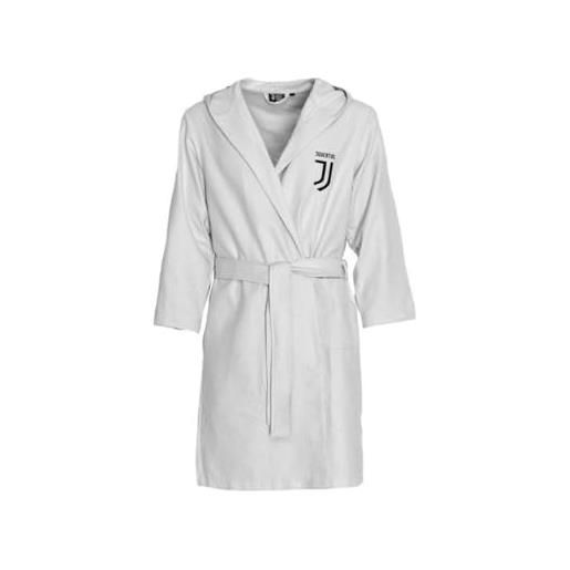 JUVENTUS hermet juventus fc, accappatoio in microfibra tinta unita, bianco, salvaspazio, taglia 8/10 anni, prodotto ufficiale