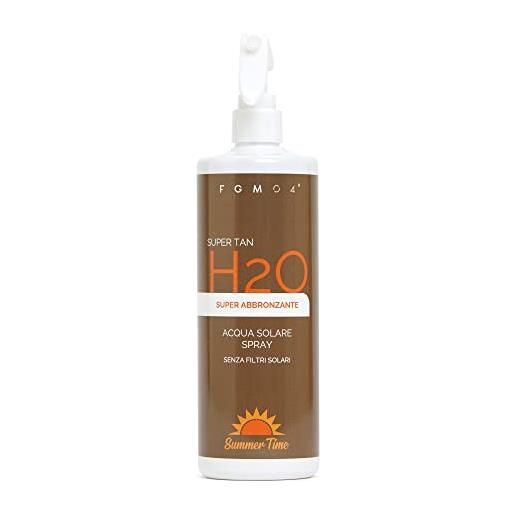FGM04 cosmetica professionale - h2o acqua solare spray super abbronzante - viso e corpo - prepara all'esposizione solare - prolunga abbronzatura e disseta la pelle - rinfrescante e idratante - 500 ml