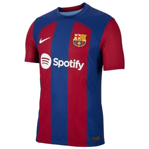 Nike barcelona fc dx2615-456 fcb m nk dfadv match jsy ss hm t-shirt uomo deep royal blue/noble red/white s