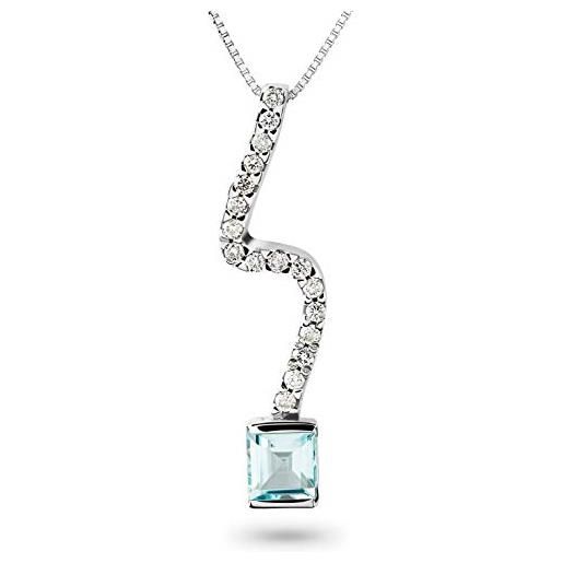 Orphelia collana da donna in oro bianco 750 rodiato diamante (0,25 ct) bianco taglio rotondo - kd-2026, diamante, diamante