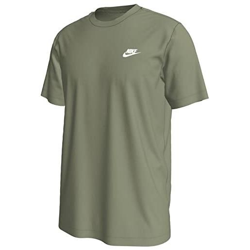 Nike nsw club tee t-shirt, verde olio, l uomo