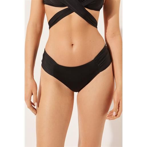 Calzedonia slip drappeggio costume indonesia nero