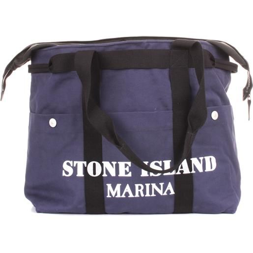 Stone Island valigie morbido uomo blu