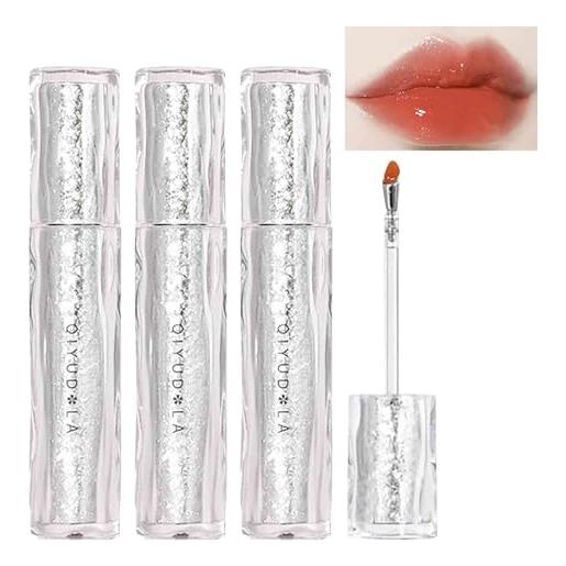 Hailmkont judy doll lip gloss, judy doll ice iron tinted lip tint, jelly lipstick -plumping lips, nonstick cup mirror water lipgloss, long lasting, strong moisturizing (01# 02# 03# 04#) (limone popping beads 3pc)
