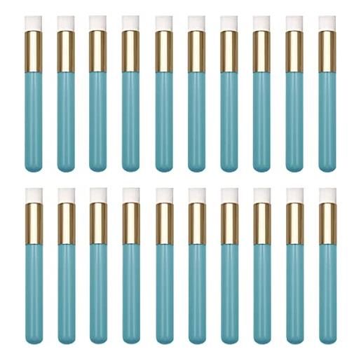 BAQI 20 pennelli per shampoo per ciglia staccare i punti neri strumento di rimozione cosmetico per naso, extension per ciglia, naso, pori, pulizia profonda del trucco, pulizia del viso, blu
