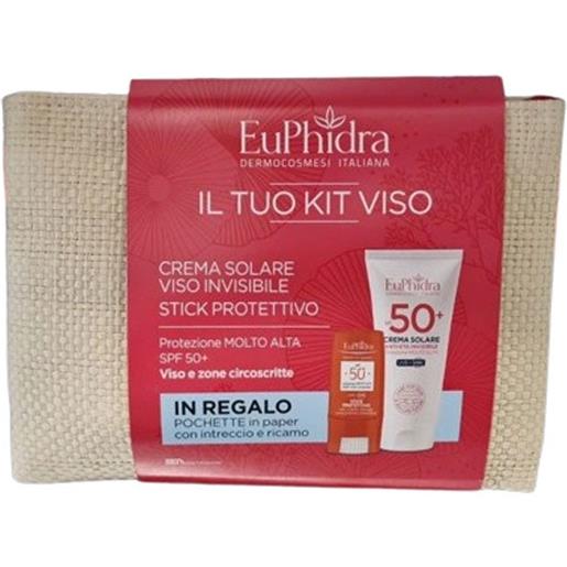 Euphidra il tuo kit viso con crema solare viso spf 50+ + stick protettivo e pochette in regalo in regalo
