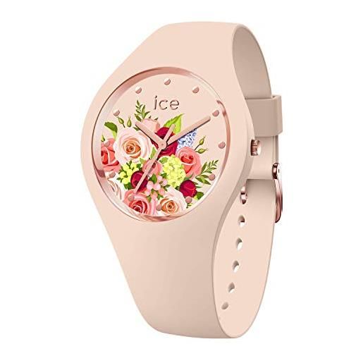 Ice-watch ice flower pink bouquet orologio rosa da donna con cinturino in silicone, 017583 (medium)