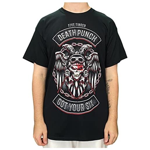 Five Finger Death Punch biker badge t-shirt, nero (black black), x-large uomo