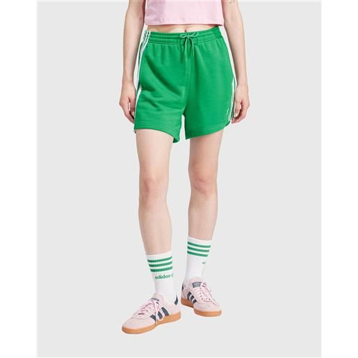 Adidas Originals short 3-stripes french terry verde donna