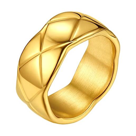 FindChic anello uomo donna anello ragazzo fidanzamento coppia catena pollice in acciaio inossidabile ragazza 49-64 [argento/placca oro/nero] gioielli regalo festa dei peres matrimonio, ottone