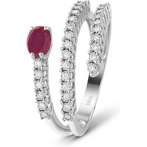 Bliss anello rugiada colors con rubino e diamanti