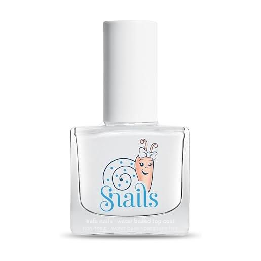 snails safe nails snails 510507 top coat natural, smalto per unghie per bambini, lavabile, innocuo, vegano