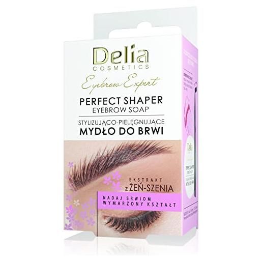 Delia Cosmetics - eyebrow expert - sapone per styling sopracciglia - cura e idratazione - qualsiasi colore di sopracciglia - effetto trasparente - estratto di ginseng - set - 10ml