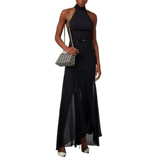 ELISABETTA FRANCHI abito abito red carpet in crepe con scollo all'americana - ab61142e2 - cedro