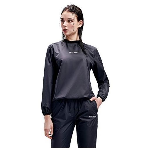 HOTSUIT sauna suit donna perdita di peso giacca da ginnastica allenamento in palestra, nero, m